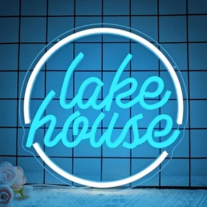 Lake House Neon Sign Dimmable LED Neon Light for Lake House Decor Lake Life L... - Picture 1 of 7