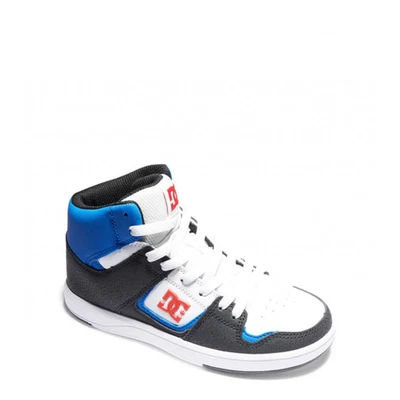 DC Shoes Cure Zapatillas de Monopatín de caña alta para niños EE. UU. 6 Blanco Negro Azul GAL962 Foto 1 de 4