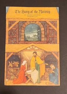 Vintage Hallmark Story Of The Nativity Advent Calendar With Lift Flaps Christmas - Picture 1 of 5