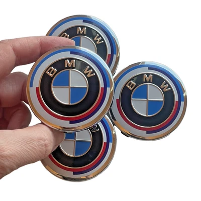 4pcs Wheel Center Emblem Caps for BMW 50th Anniversary Sport for 2018-2024 56mm - Image 1 of 4