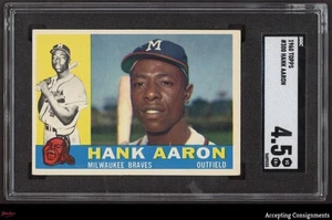 1960 Topps #300 Hank Aaron BRAVES SGC 4.5 VG/EX + - Picture 1 of 2