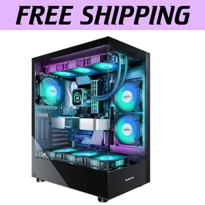 Black K2 Gaming PC Case - 6 PWM RGB Fans & Spacious Design for High-End Builds - Afbeelding 1 van 9