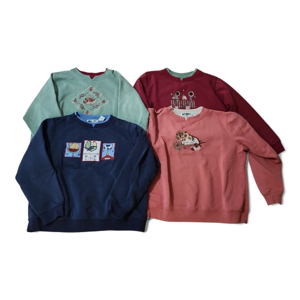 Lote De 4 Sudaderas Bordadas Shenanigans Petite XL De Colección Años 90 Usadas en Excelente Condición  Foto 1 de 4