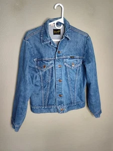 Vintage Wrangler Mens Trucker Size 38 Jacket Made in USA Denim 1970s Cowboy - Picture 1 of 7