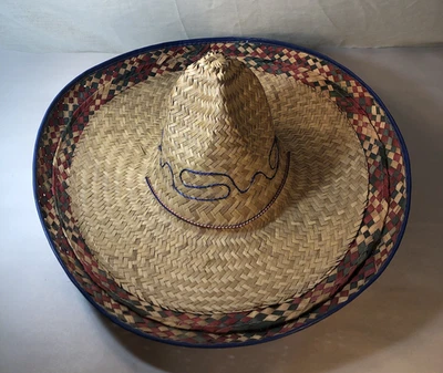 Authentic 20” Mexican Sombrero Straw “Colorful” Hat - Image 1 of 4