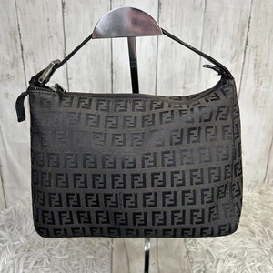 Bolso de Mano Fendi Zucca Zucchino Lona Cuero Marrón Oscuro - Imagen 1 de 20