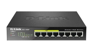 D-Link DGS-1008P/B 8-Port Gigabit Unmanaged Metal Switch with 80W across 4PoE po - Picture 1 of 3