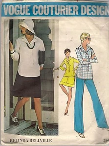 Vogue Sewing Pattern 2842 Vintage Belinda Bellville Top, Skirt, Pants S 14 Uncut - Picture 1 of 2