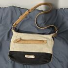 Vintage Stone Mountain Natural Linen Shoulder Bag Baguette Handbag  HM1331