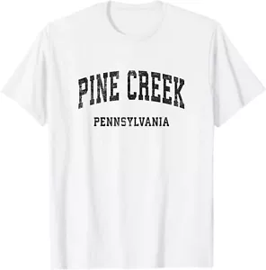 Pine Creek Pennsylvania PA Vintage Athletic Sports Design T-Shirt Hoodie - Picture 1 of 13