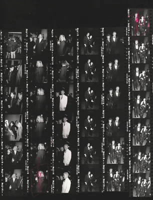 Folha de fotos de contato e negativos Sheppard Minnelli Newton Heston Martin Stallone - Imagem 1 de 2