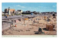 The Beach and War Memorial Troon Postcard, Sent in 1970, ETW Dennis & Sons