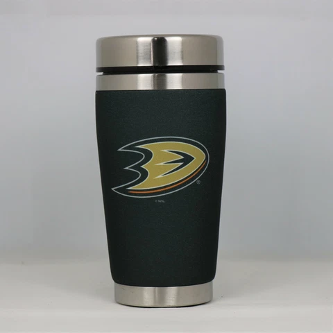 Anaheim Ducks Mugzie NHL Hockey Team Logo 16oz Travel Tumbler Coffee Mug Cup Cover