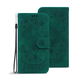 Butterfly Flower Emboss Card Wallet Case Flip Stand Cover Back For Various Phone - Picture 1 of 11