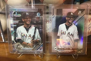 2019 Bowman Victor Mesa Jr Lot of (2) Platinum Auto and Mega Box Marlins Rookie - Bild 1 von 3