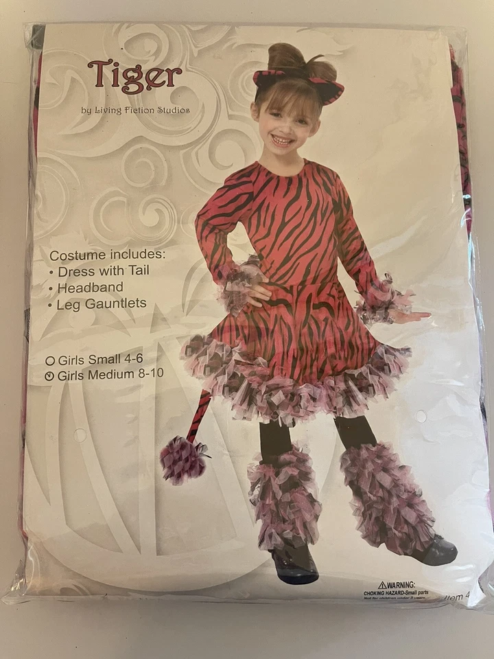 Pink Tiger Girls Halloween Costume Size 8-10 - Image 1 of 1