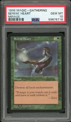1996 Magic the Gathering MTG Mirage Serene Heart PSA 10 Pop 1 - Image 1 of 2