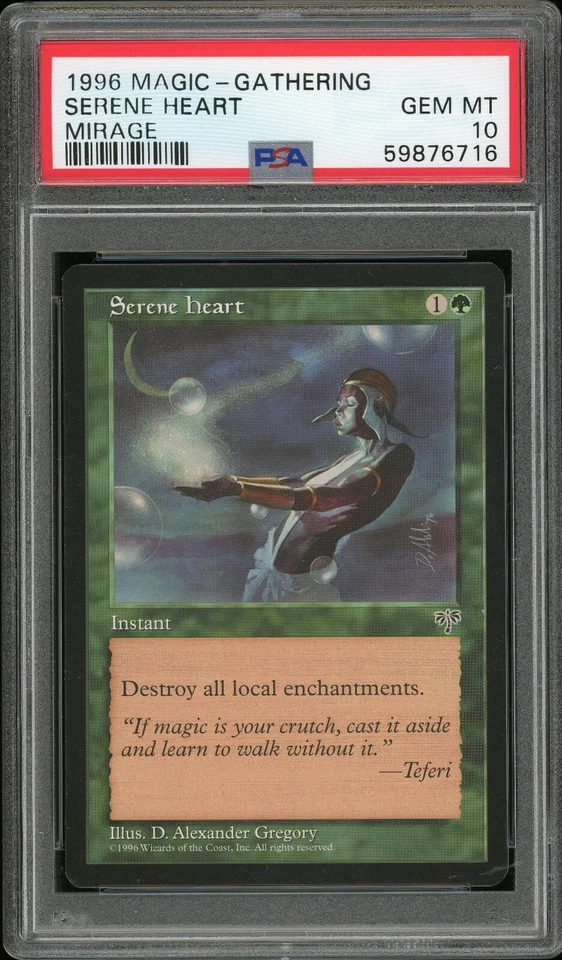 1996 Magic the Gathering MTG Mirage Serene Heart PSA 10 Pop 1 - Image 1 of 2