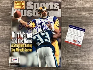 (SSG) KURT WARNER Firmado Sports Illustrated Completo Mag "Sin Etiqueta" Certificado de Autenticidad PSA/DNA - Imagen 1 de 10