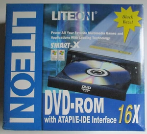 Liteon 16X E-IDE DVD-ROM Drive (5.25") Black Bezel - New in Retail Box - Picture 1 of 4