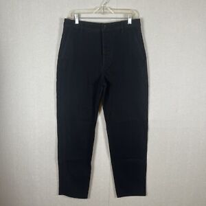 COS Womens Pants Size 8 Black High Rise Tapered Leg Button Fly Trousers Thick