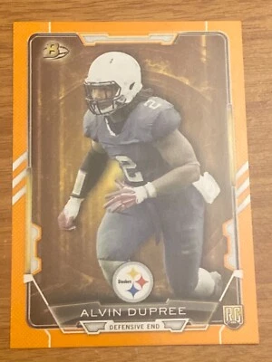 2015 Bowman Orange /299 Alvin Dupree Pittsburgh Steelers #68 DE Kentucky - Image 1 of 2