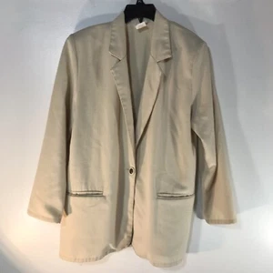 Vintage Bobbie Brooks Cream One Button Blazer Womens Size M - Picture 1 of 4