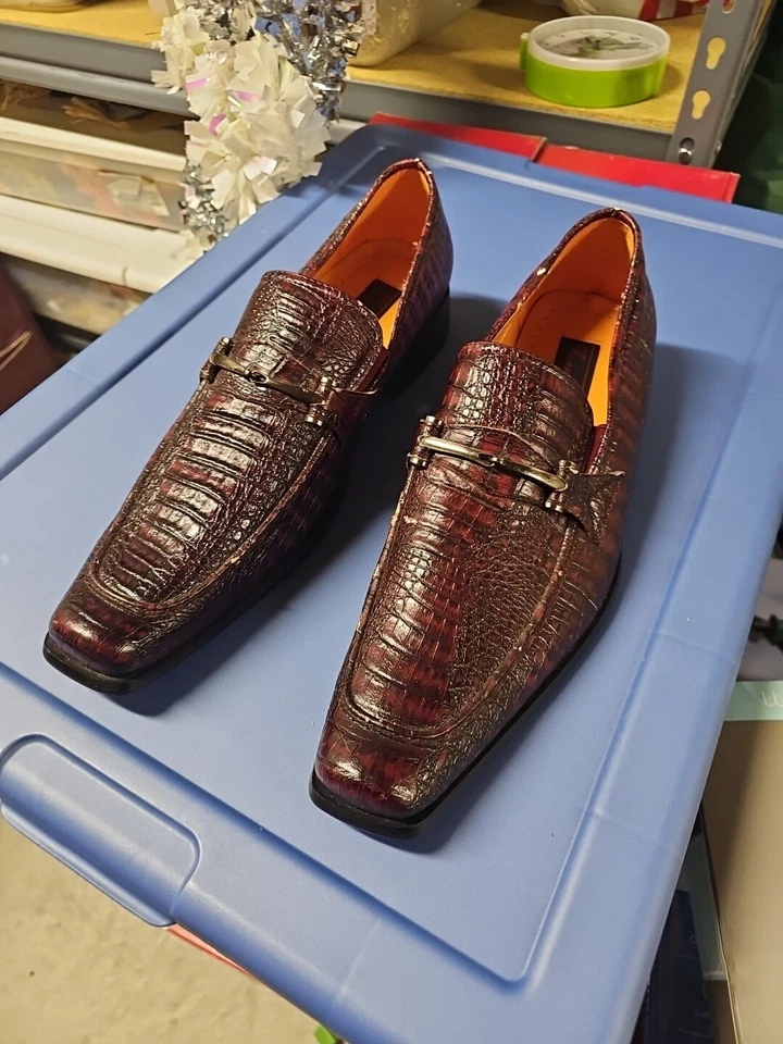 Zapatos de vestir clásicos formales Ferro Aldo de cuero de cocodrilo informales Mocasines para hombre 🔥  Foto 1 de 4