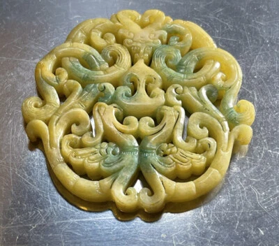 ANTIQUE CHINESE HADEITTE JADE GREAT CARVINGS NECKLACE PENDENT  Foto 1 de 4