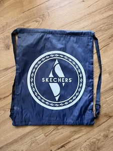 New Sketchers Nylon Drawstring Bag, Backpack, Gym/Shoe/Storage Bag~Navy~Logo - Picture 1 of 5