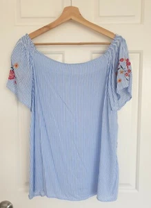 Women's Gypsy Embroidered Short Sleeves Size 14 Top/Blouse - Picture 1 of 9