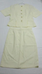 Women's Handmade Jacket with Matching Skirt (Ivory) Size: Medium - Picture 1 of 12