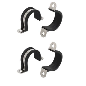 Abrazadera de manguera con clip de tubería de acero inoxidable 304 forrada de goma de diapositiva de 25 mm 4 piezas - Imagen 1 de 3