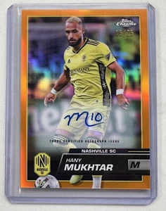 HANY MUKHTAR 2023 Topps Chrome MLS Orange Refractor AUTO #/25 NASHVILLE SC #42 - Picture 1 of 2