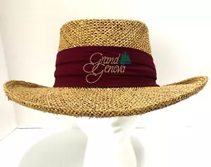 VTG Firethorn GRAND GENEVA Wide Brim Straw Hat L/XL Made In The USA Unisex - Picture 1 of 7