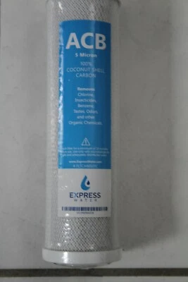 Activated Carbon Block Water Filter Replacement 10" 5 Micron Under Sink Osmosis - Image 1 of 4