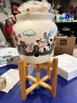 Gal WHIMSICAL COWS DE COLECCIÓN Gres Vaso Jarra Dispensador de Bebidas NUEVO EN CAJA Spigo Foto 1 de 4