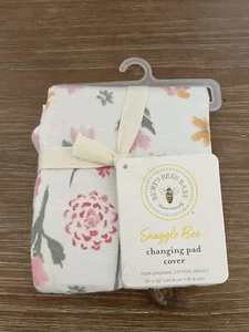 Burt's Bees Changing Pad Cover Organic Cotton Jersey Pink Floral-28'' X 52'' - Picture 1 of 3