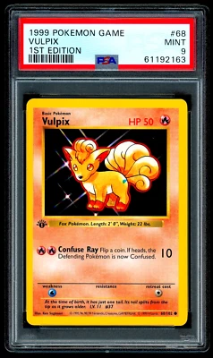 Pokemon VULPIX 1999 conjunto base primera edición error de impresión punto tinta azul error PSA 9 como nuevo Foto 1 de 3