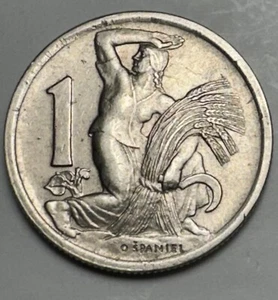 1946 CZECHOSLOVAKIA 1 KORUNA. Bx 11.5 - Picture 1 of 2