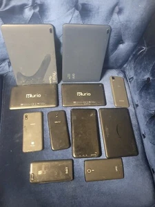 Lot of 10 Tablets and Smartphones for Parts/Repair ONN AMAZON BLUE TCL Orbic - Picture 1 of 13