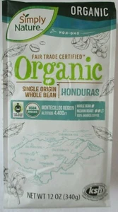 EINFACH NATUR BIO HONDURAS EINZELNER URSPRUNG GANZE BOHNENKAFFEE 12 OZ TASCHE - Bild 1 von 3
