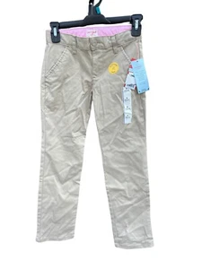 Cat & Jack Girls Uniform Pants Beige Sz 8 Adjustable Waist Reinforced Knee - Picture 1 of 3