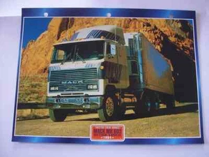 CARTE FICHE CAMION TRACTEUR CABINE AVANCEE MACK MH 603 ULTRA LINER 1984 - Foto 1 di 1