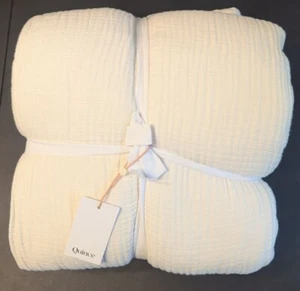 Quince 100% Organic Cotton Airy Gauze Duvet Cover 3PC Set Undyed King/Cal -NEW- - Picture 1 of 7