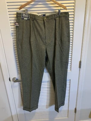 VINTAGE Polo Ralph Lauren Whipcord Trousers Size 42x32 Cotton Cuffed Pants NWT - Image 1 of 4
