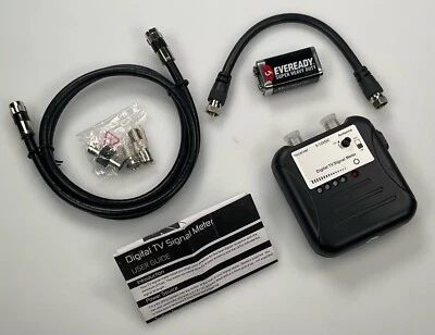 Комплект измерителя силы сигнала телевизионной антенны OTA со светодиодным дисплеем и коаксиальным кабелем 3 фута - Изображение 1 из 4