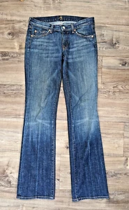7 For All Mankind Blue Jeans Bootcut Distressed - Size W28 - Picture 1 of 7