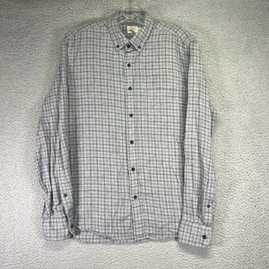 Camisa Faherty Para Hombre Mediana Gris Azul A Cuadros Con Botones Manga Larga Informal Suave - Imagen 1 de 6