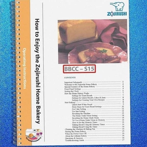ZOJIRUSHI BBCC-S15 User Manual Owners Instruction Booklet + Lots of Recipes! - Bild 1 von 5